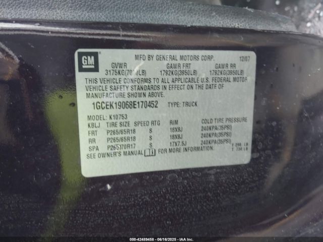 2008 CHEVROLET SILVERADO 1500 1GCEK19068E170452 Photo 8