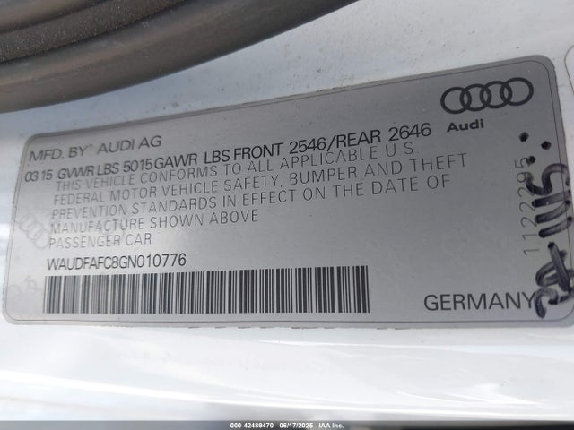 Audi A6 2016 WAUDFAFC8GN010776 Image 9