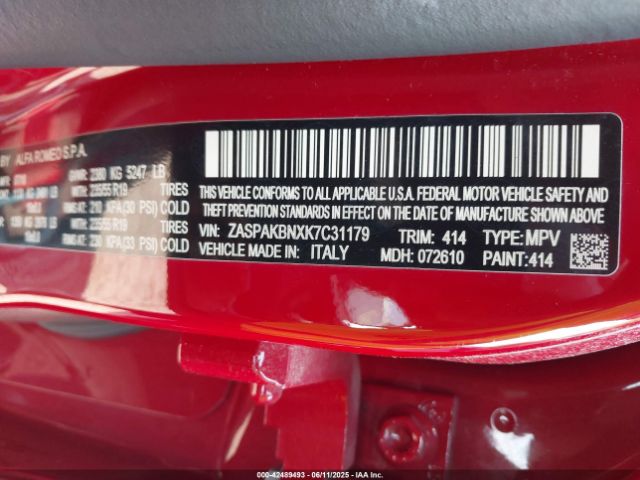 ZASPAKBNXK7C31179 Alfa Romeo Stelvio Ti Awd