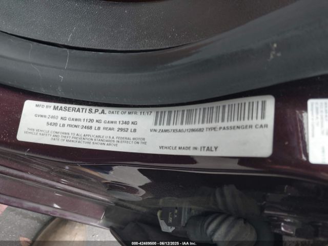 2018 MASERATI GHIBLI ZAM57XSA0J1286682 Photo 8