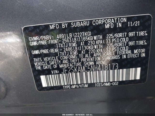 JF2SKAMC5NH418173 Subaru na u5