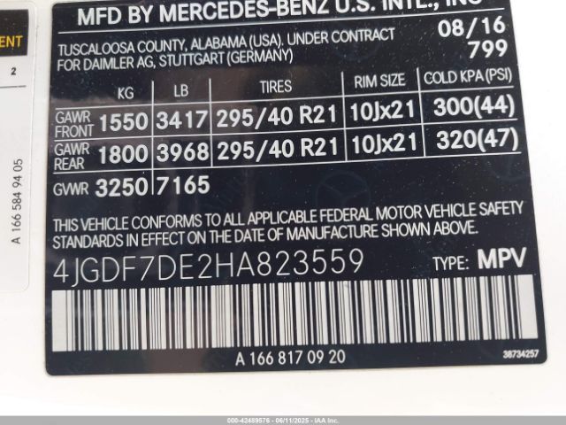 2017 MERCEDES-BENZ GLS 550 4JGDF7DE2HA823559 Photo 8