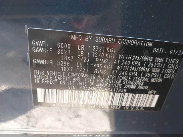 2023 SUBARU ASCENT 4S4WMAED5P3417859 Photo 8