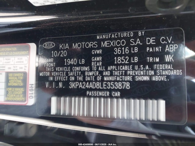 3KPA24AD8LE353878 KIA gammaii 1.6mpi+cvt