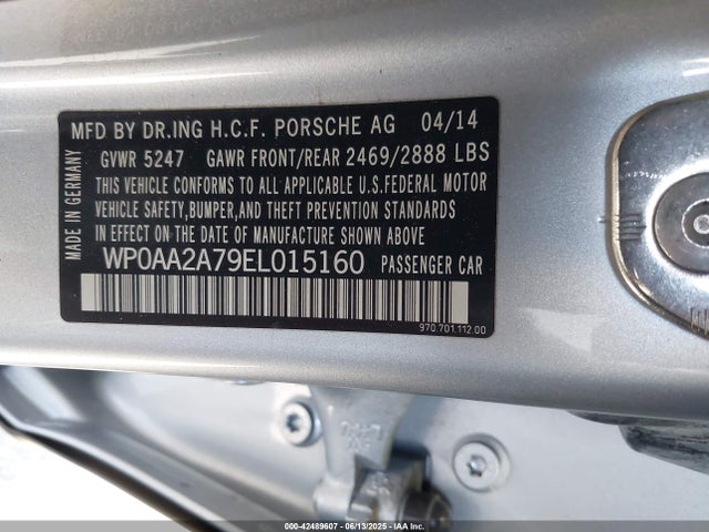 WP0AA2A79EL015160 Porsche Panamera