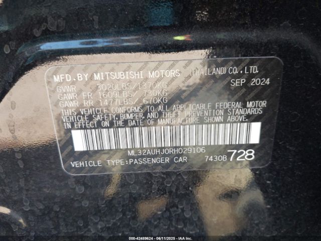 ML32AUHJ0RH029106 Mitsubishi Mirage Es/le