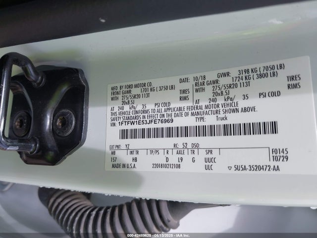 Ford 5.0l 4v 2018 1FTFW1E53JFE76969 Image 9