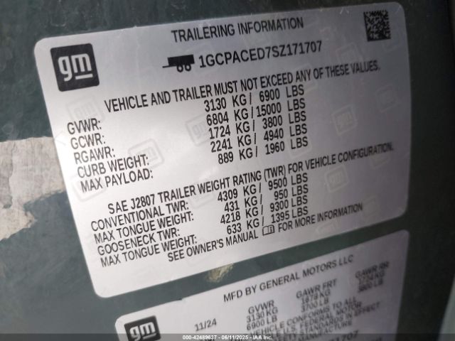2025 CHEVROLET SILVERADO 1500 1GCPACED7SZ171707 Photo 8