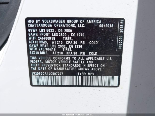 2018 VOLKSWAGEN ATLAS 1V2DP2CA1JC597297 Photo 8