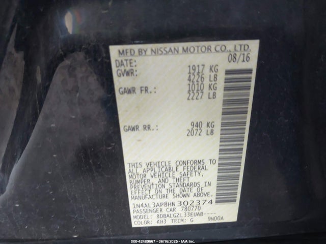 1N4AL3AP8HN302374 Nissan 2017
