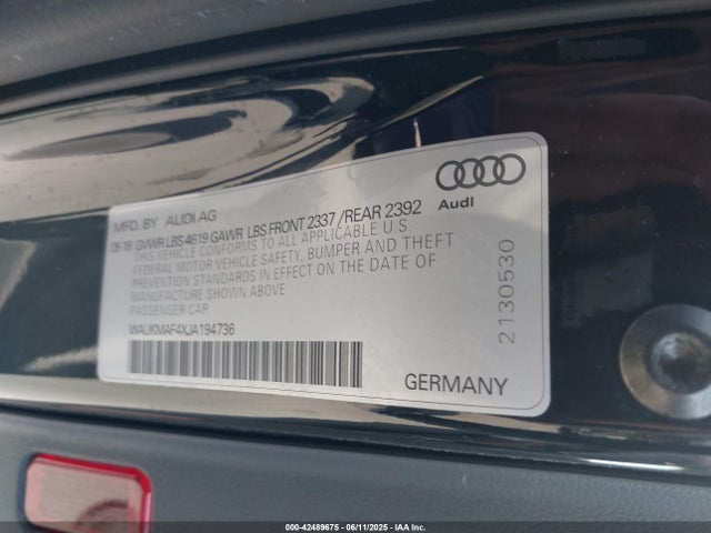 WAUKMAF4XJA194736 Audi 2018