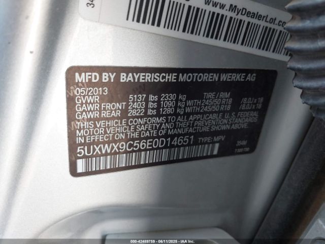 2014 BMW X3 5UXWX9C56E0D14651 Photo 8