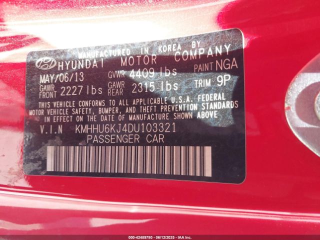 2013 HYUNDAI GENESIS KMHHU6KJ4DU103321 Photo 8