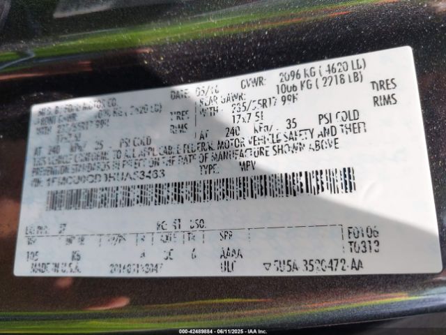 1FMCU0GD3HUA53463 Ford ESCAPE SE