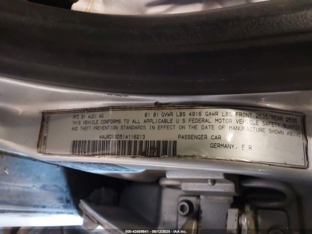 2001 AUDI S4 WAURD68D51A116213 Photo 8