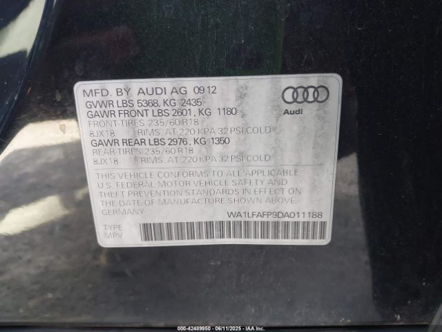 2013 AUDI Q5 WA1LFAFP9DA011188 Photo 8