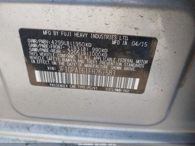 JF1GPAT61FH267583 Subaru Impreza 2.0i Sport Premium