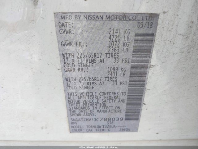 5N1AT2MV7JC788039 Nissan 2018