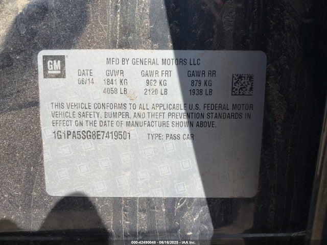 1G1PA5SG8E7419501 Chevrolet lwe