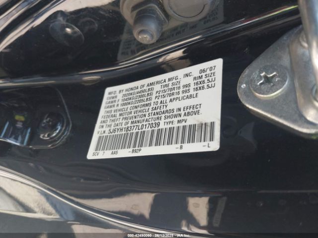 2007 HONDA ELEMENT 5J6YH18377L017039 Photo 8