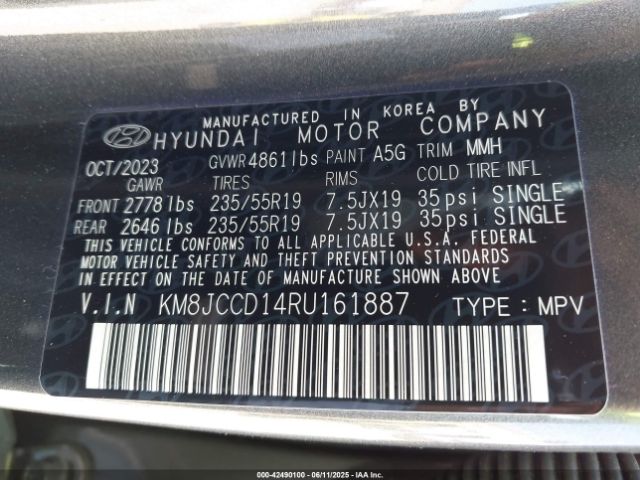 2024 HYUNDAI TUCSON HYBRID KM8JCCD14RU161887 Photo 8
