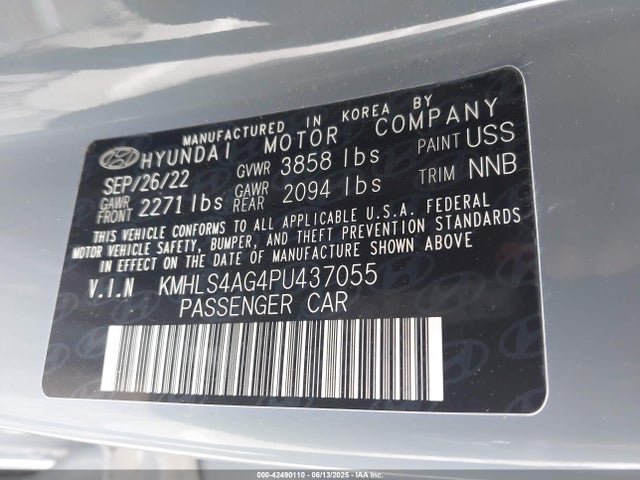 KMHLS4AG4PU437055 Hyundai mpi nu pe