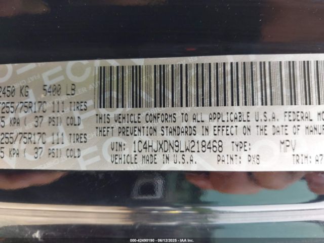 2020 JEEP WRANGLER UNLIMITED 1C4HJXDN9LW218468 Photo 8