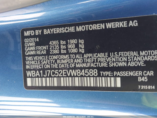 BMW M235I 2014 WBA1J7C52EVW84588 Image 9