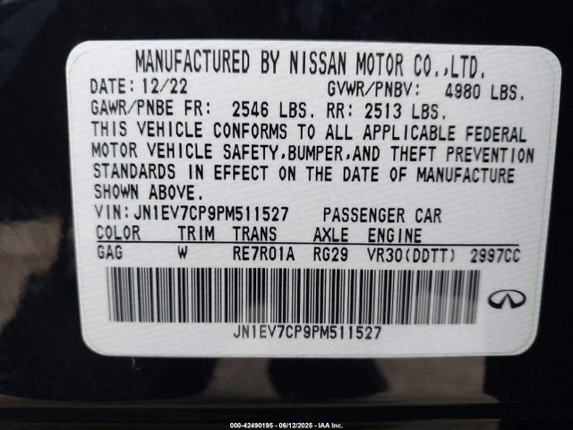 JN1EV7CP9PM511527 Infiniti T