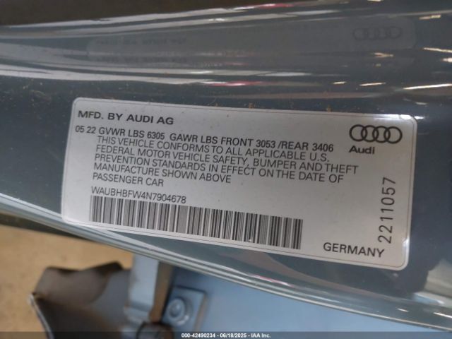 2022 AUDI RS E-TRON GT WAUBHBFW4N7904678 Photo 8