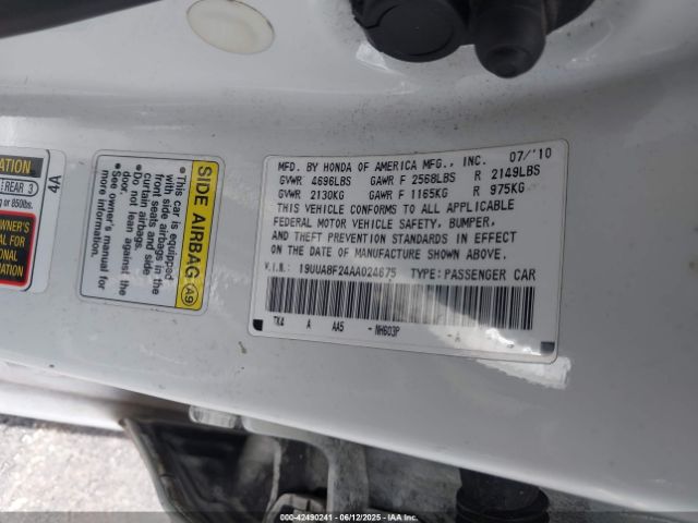 2010 ACURA TL 19UUA8F24AA024675 Photo 8