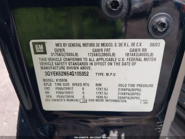 2004 CADILLAC ESCALADE EXT 3GYEK62N64G105052 Photo 8