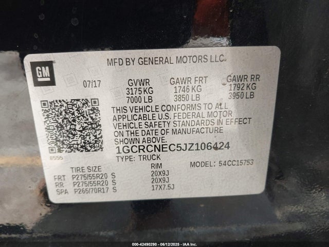 1GCRCNEC5JZ106424 Chevrolet l83 - sidi: spark ignited direct injection, vvt: variable valve timing, afm, e85 max, alum