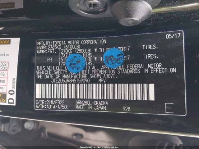 JTEZU5JR8H5159090 Toyota 4RUNNER SR5
