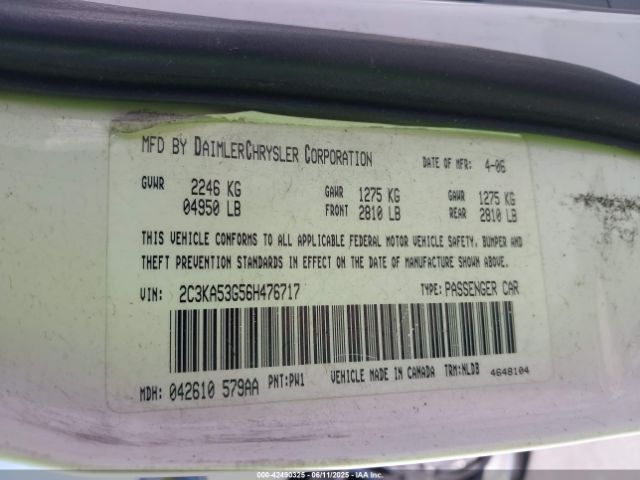 2006 CHRYSLER 300 2C3KA53G56H476717 Photo 8