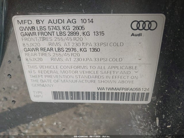 2015 AUDI Q5 WA1WMAFP8FA055124 Photo 8
