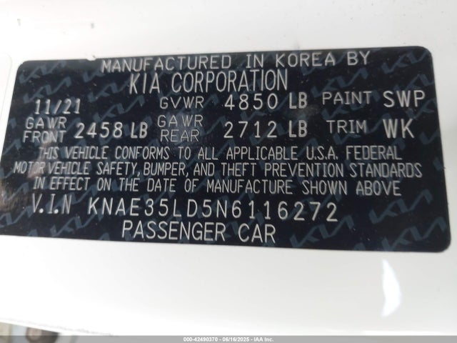 KIA Tgdi Theta Iii 2022 KNAE35LD5N6116272 Image 9