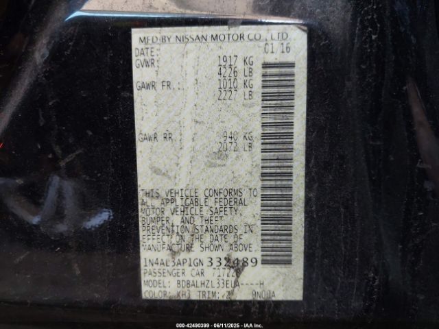 1N4AL3AP1GN332489 Nissan 2016