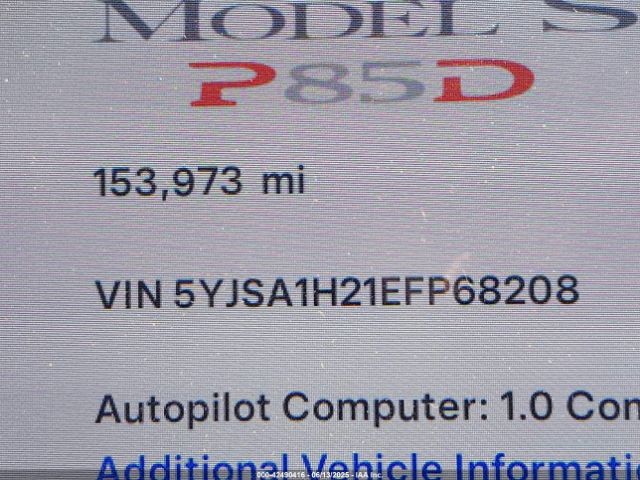 5YJSA1H21EFP68208 Tesla MODEL S