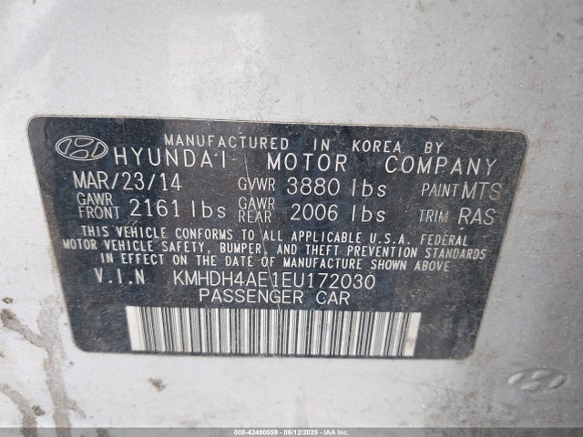 KMHDH4AE1EU172030 Hyundai dohc mpi nu