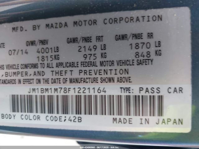 2015 MAZDA MAZDA3 JM1BM1M78F1221164 Photo 8