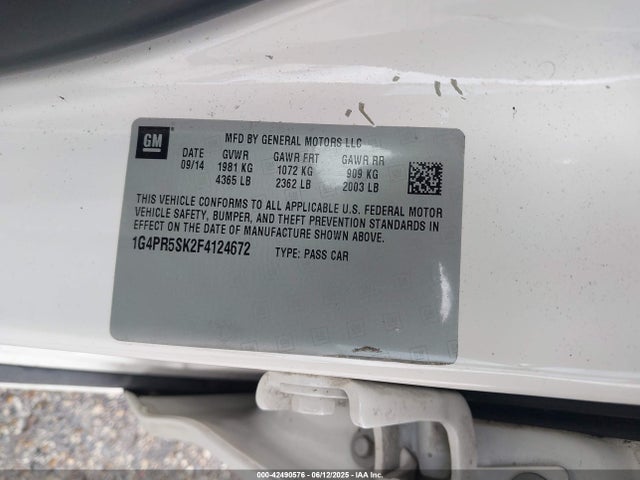 Buick lea 2015 1G4PR5SK2F4124672 Image 9