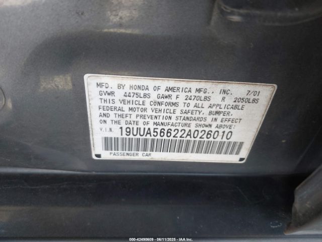 2002 ACURA TL 19UUA56622A026010 Photo 8