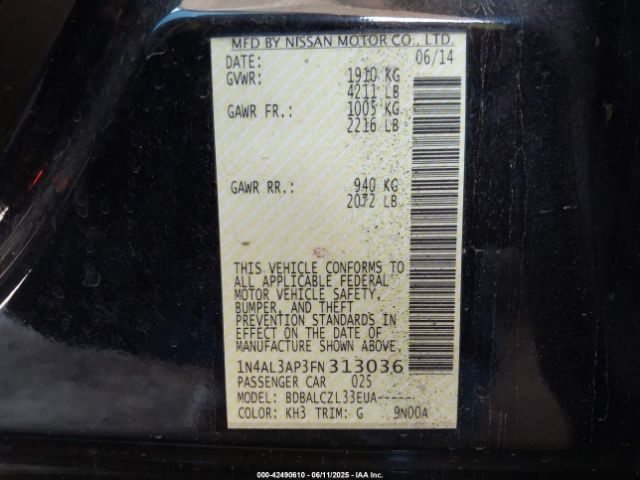 1N4AL3AP3FN313036 Nissan 2015