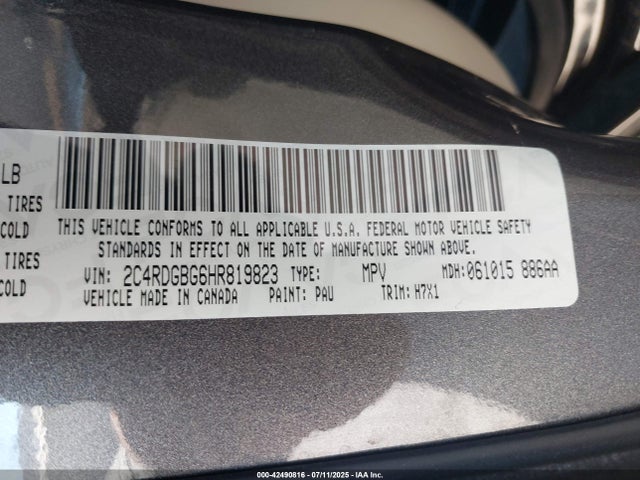 Dodge 2017 2017 2C4RDGBG6HR819823 Image 9