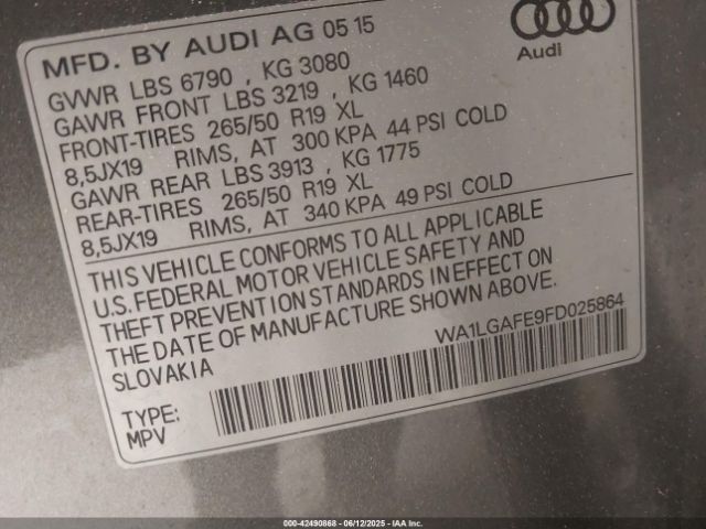 2015 AUDI Q7 WA1LGAFE9FD025864 Photo 8