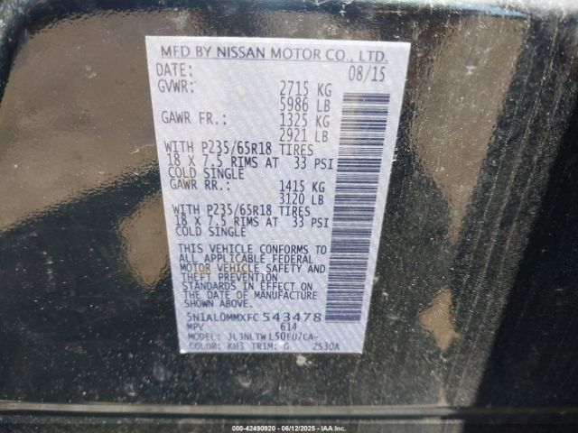 2015 INFINITI QX60 5N1AL0MMXFC543478 Photo 8