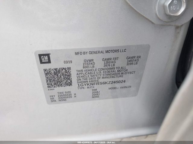 2019 CADILLAC XT5 1GYKNFRS6KZ245024 Photo 8