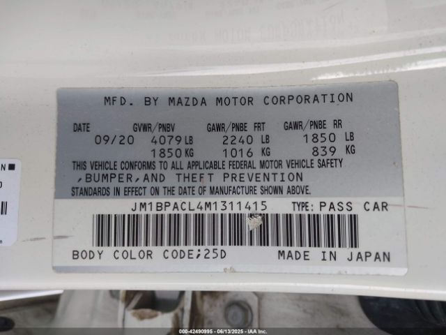 2021 MAZDA MAZDA3 JM1BPACL4M1311415 Photo 8