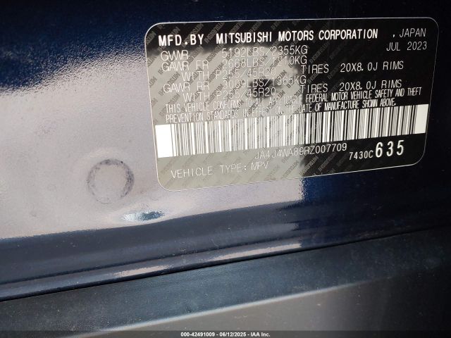 2024 MITSUBISHI OUTLANDER JA4J4WA89RZ007709 Photo 8